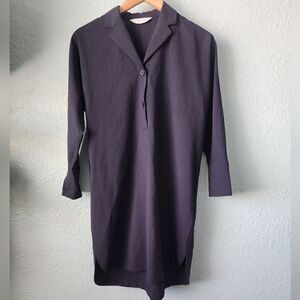 Everlane dress popover side pockets half button front quarter sleeve dress